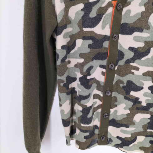 CASHYAGE カシミヤ100 カモフラ ラインストーンワンポイントカーディガン メンズ 50