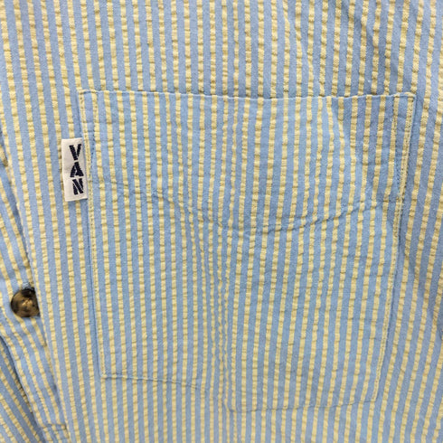 ヴァンヂャケット VAN JAC シアサッカー ストライプ S/S ポロシャツ メンズ JPN:M