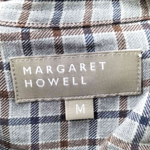 マーガレットハウエル MARGARET HOWELL カシミヤ混 チェックシャツ メンズ JPN:M