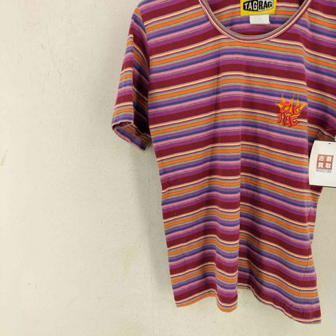 TAG RAG USA製 ボーダー クルーネックTシャツ メンズ import:L