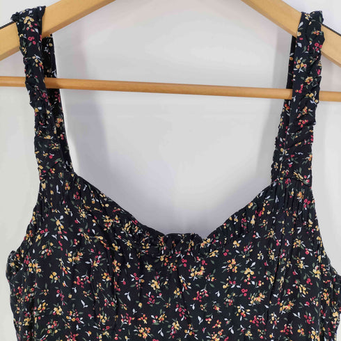 ザラ ZARA 花柄 スリット キャミワンピース レディース import:L
