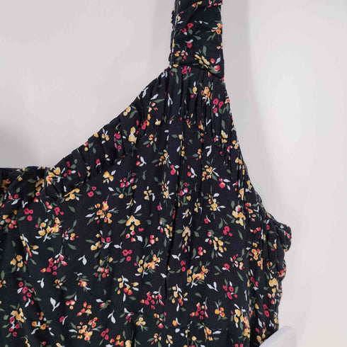 ザラ ZARA 花柄 スリット キャミワンピース レディース import:L
