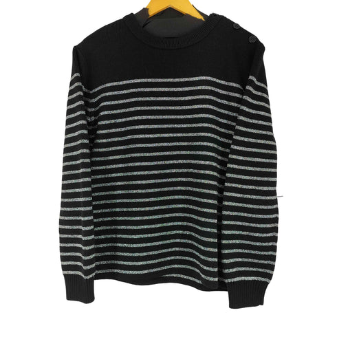 サンローランパリ SAINT LAURENT PARIS Border Knit Sweater メンズ L