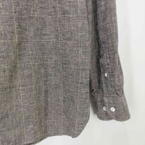ハバーサック HAVERSACK Linen Pullover Shirt フラップポケット チェック ラウンドカラー プルオーバー シャツ メンズ JPN:L