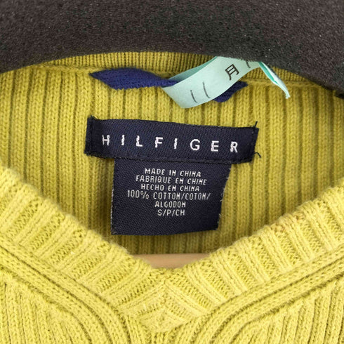 ヒルフィガー HILFIGER Vネック リブ コットンニット メンズ import:S