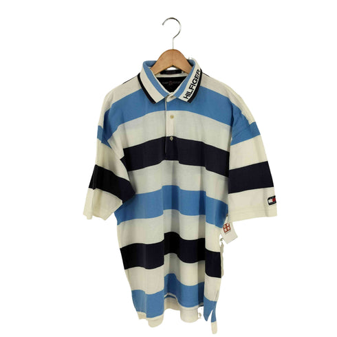 トミーヒルフィガー TOMMY HILFIGER ボーダー 鹿の子ポロシャツ メンズ import:L