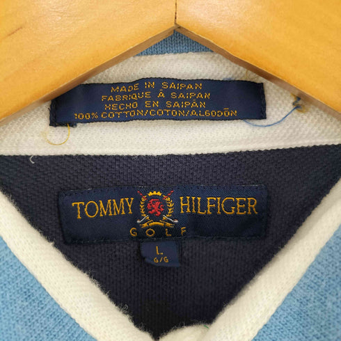 トミーヒルフィガー TOMMY HILFIGER ボーダー 鹿の子ポロシャツ メンズ import:L
