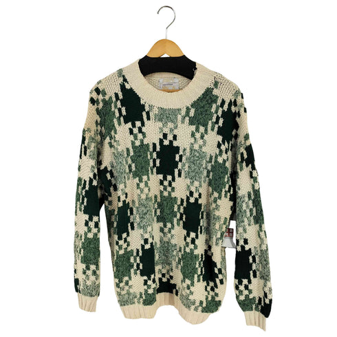 NINON DE L'ENCLOS ラミーコットン ピース柄 クルーネックニット メンズ import:L