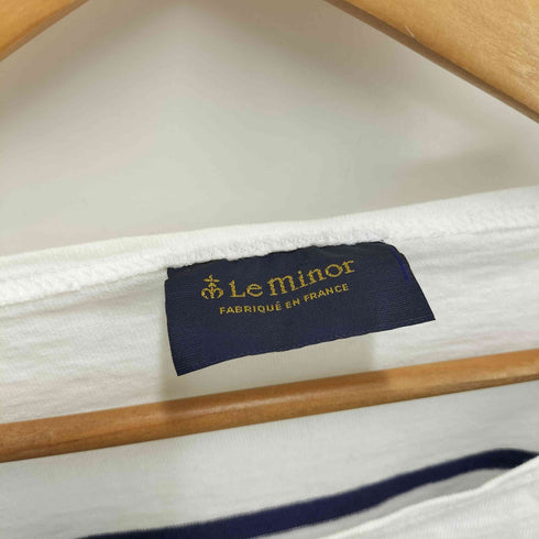 ルミノア Le minor フランス製 ボーダー クロップド ボートネック カットソー レディース