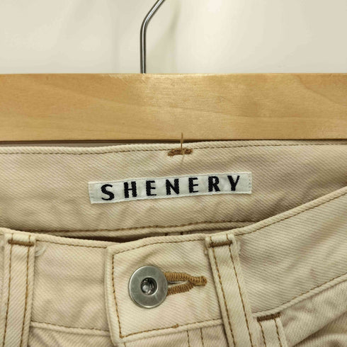 シーナリー SHENERY センタープレス ブーツカット フレア デニム パンツ レディース JPN:38