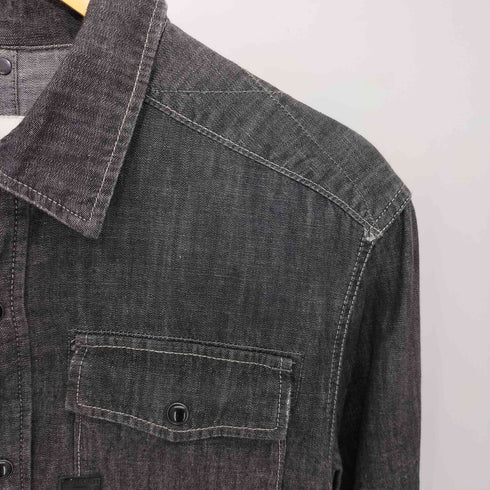 ジースターロー G-STAR RAW 総柄 ブラックデニム L/S ウエスタンシャツ メンズ import:M