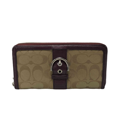 コーチ COACH シグネチャー ロゴ 総柄 ラウンドジップ ロング ウォレット 長財布 レディース