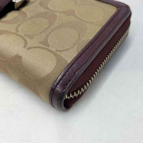 コーチ COACH シグネチャー ロゴ 総柄 ラウンドジップ ロング ウォレット 長財布 レディース