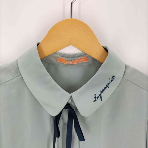 F i.n.t リボンタイ付きロゴ刺繍衿ブラウス レディース FREE