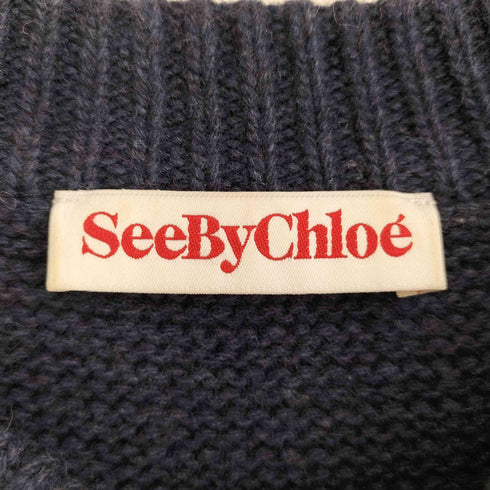 シーバイクロエ SEE BY CHLOE サイドジップデザイン ケーブル編み クロップド ニット レディース