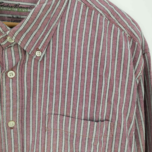 エディーバウアー Eddie Bauer LEGEND WASH コットン ボタンダウン ストライプ シャツ メンズ import:XL