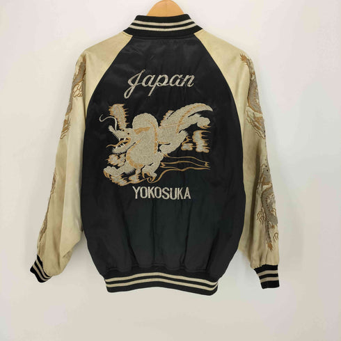 LONDON F.B 80-90S 裏地キルティング 龍 Japan Yokosuka 刺繍 サテン スカジャン メンズ FREE