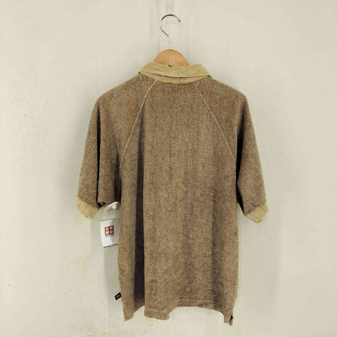 モッシモ MOSSIMO レオパード ハーフジップ ベロアシャツ メンズ import:M