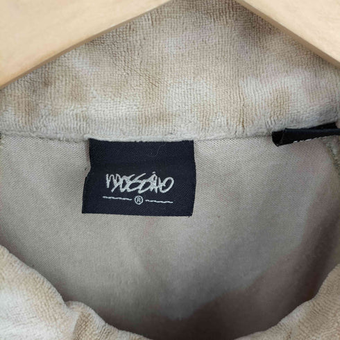 モッシモ MOSSIMO レオパード ハーフジップ ベロアシャツ メンズ import:M