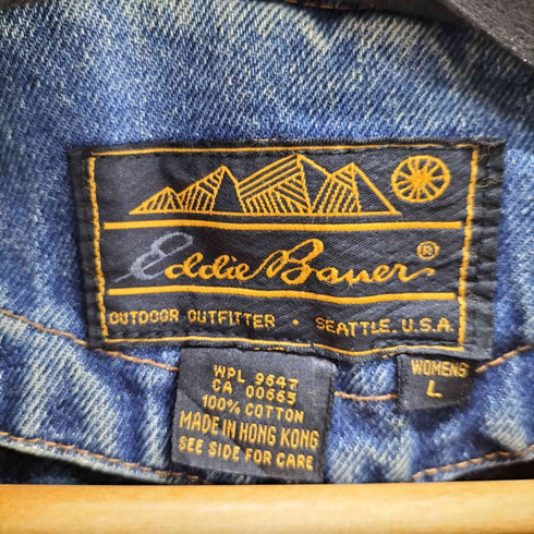 エディーバウアー Eddie Bauer 黒タグ ライナー付き デニムカバーオール レディース import:L