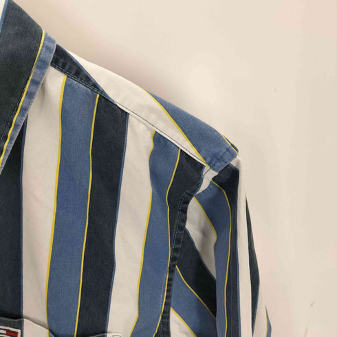 トミージーンズ tommy jeans ロゴ刺繍 ストライプシャツ メンズ JPN:S