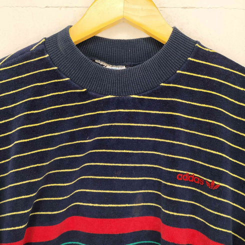 アディダス adidas 70-80s フランス製 ベロアボーダークルーネックスウェット メンズ