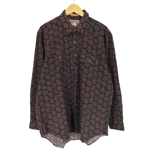 チャップスラルフローレン CHAPS RALPH LAUREN 90s flontierタグ USA製 総柄2ポケットシャツ メンズ JPN:XL