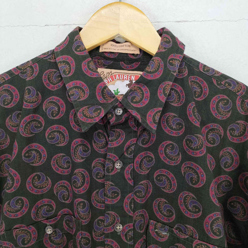 チャップスラルフローレン CHAPS RALPH LAUREN 90s flontierタグ USA製 総柄2ポケットシャツ メンズ JPN:XL