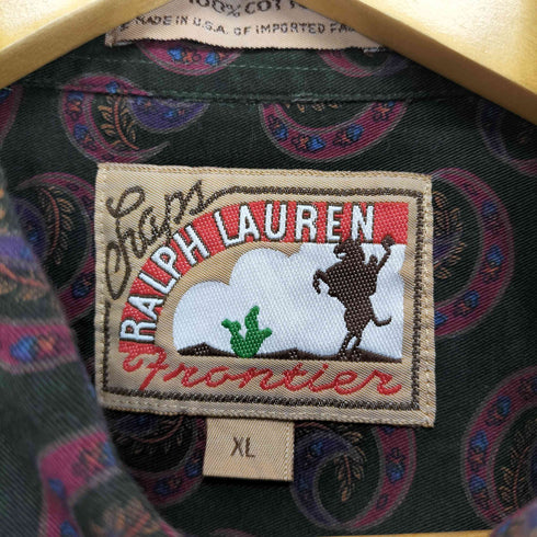 チャップスラルフローレン CHAPS RALPH LAUREN 90s flontierタグ USA製 総柄2ポケットシャツ メンズ JPN:XL