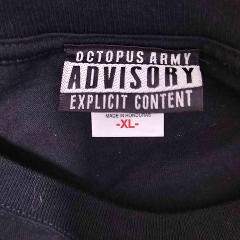 オクトパスアーミー OCTOPUS ARMY anvil ボディ NO JUSTICE ペイント スマイル プリント S/S Tシャツ メンズ import:XL