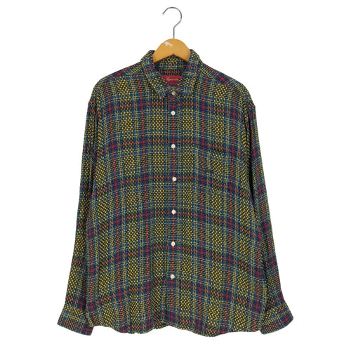 シュプリーム Supreme Basket Weave Plaid Shirt バスケット ウェーブ プレイド シャツ メンズ import:M