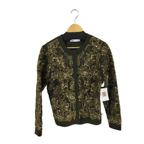 ザラ ZARA コンビニットカーディガン スパンコール レディース import:L