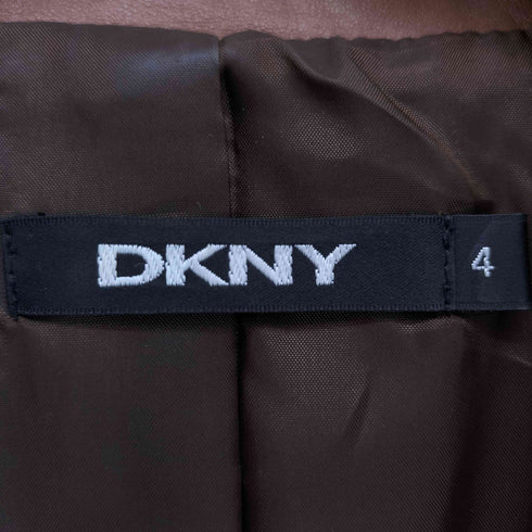 ダナキャランニューヨーク DKNY ラムレザー シングル 2B テーラードジャケット レディース JPN:4