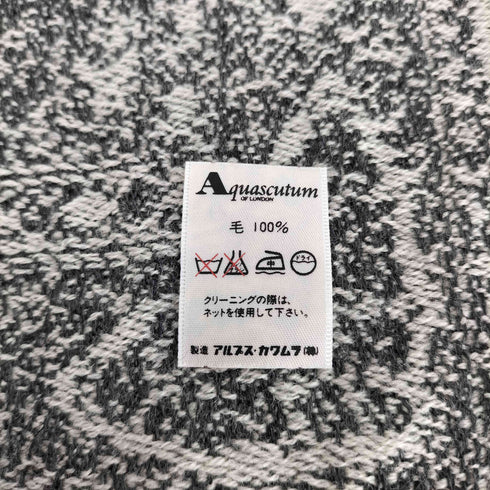 アクアスキュータム AQUASCUTUM 総柄 グラデーション ウール フリンジ マフラー レディース