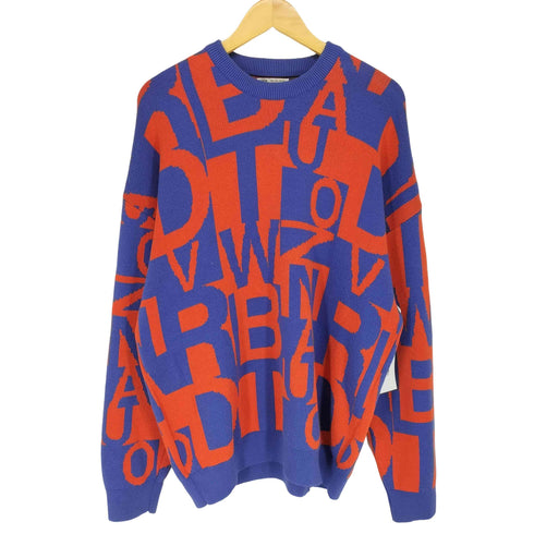 ザラ ZARA レター総柄ニット メンズ L