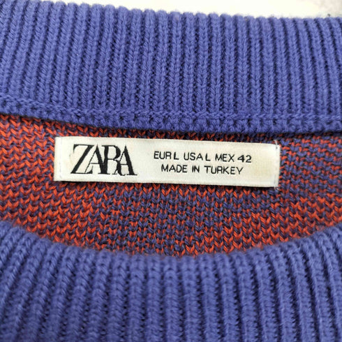 ザラ ZARA レター総柄ニット メンズ L