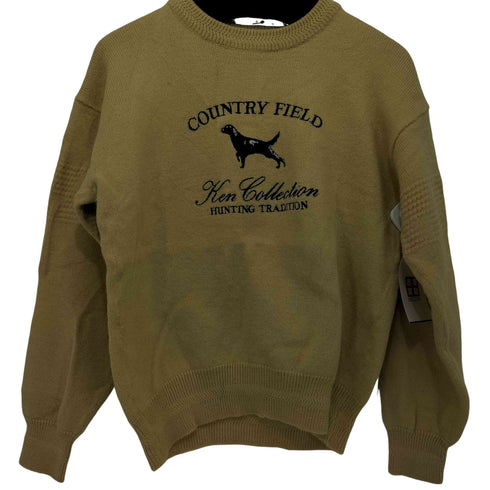 ケンコレクション KEN COLLECTION フロント ロゴ刺繍 L/S プルオーバー ニット メンズ LARGE