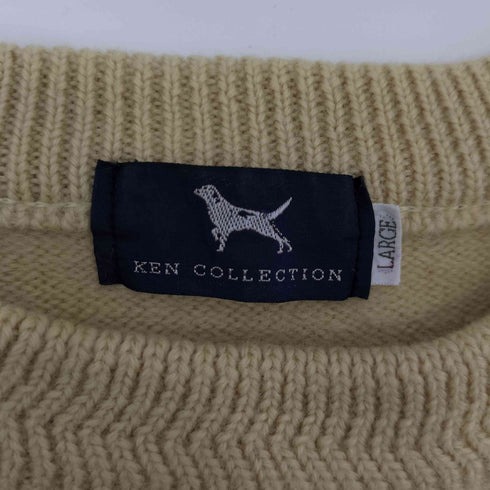 ケンコレクション KEN COLLECTION フロント ロゴ刺繍 L/S プルオーバー ニット メンズ LARGE