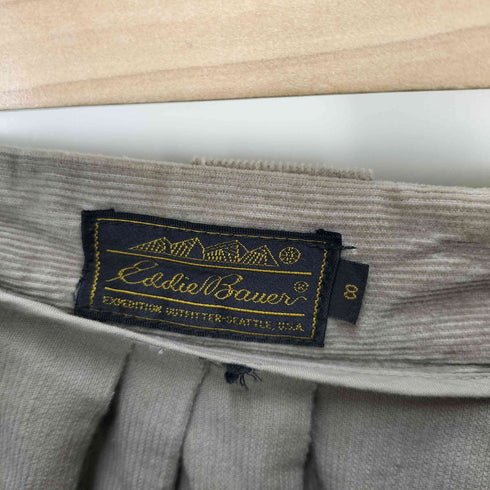 エディーバウアー Eddie Bauer 70-80s 黒タグ前期 細畝 フロントタック コーデュロイ フレアスカート レディース 8