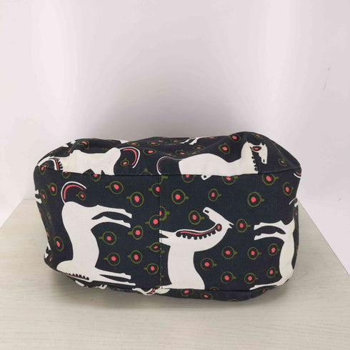 マリメッコ marimekko ホース柄 キャンバストートバッグ Musta Tamma レディース