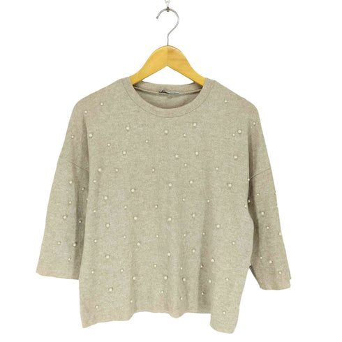 ザラ ZARA パール装飾ニット レディース S
