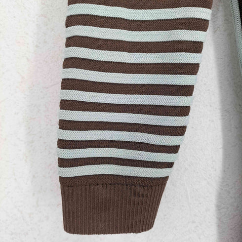 ザラ ZARA ストライプニットポロシャツ レディース S