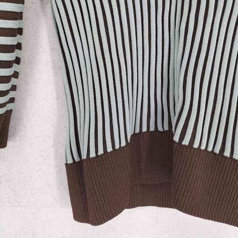ザラ ZARA ストライプニットポロシャツ レディース S