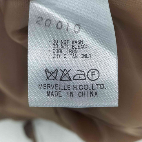 MELVEILE H. ウエストコード ノーカラーレザージャケット レディース