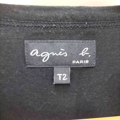 アニエスベー agnes b. PARIS ロゴプリント クルーネック S/S Tシャツ レディース T2