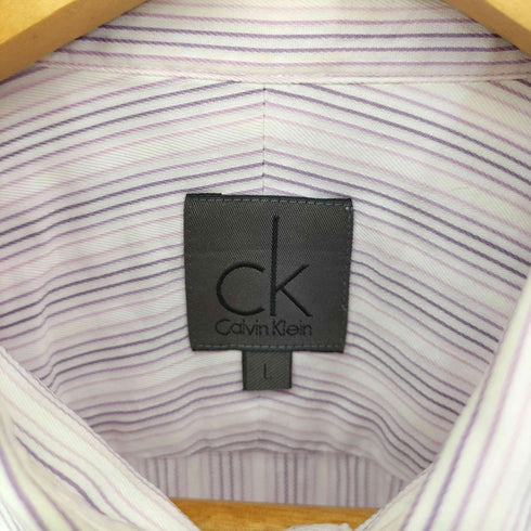 シーケーカルバンクライン ck Calvin Klein ストライプレギュラーカラーシャツ メンズ import:L