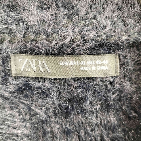 ザラ ZARA テクスチャードリブ編みカーディガン メンズ import:XL