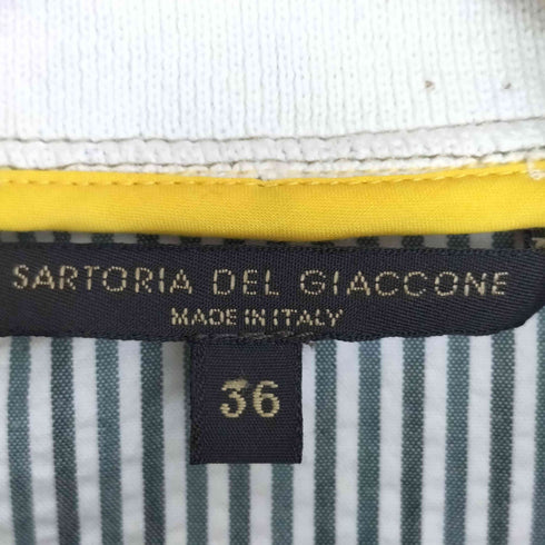 SARTORIA DEL GIACCONE イタリア製 シアサッカー ストライプ スイングトップ レディース FR:36