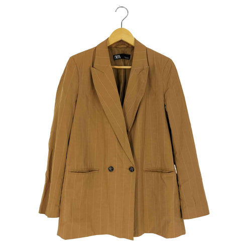 ザラ ZARA ストライプ ダブルブレスト テーラードジャケット レディース import:M