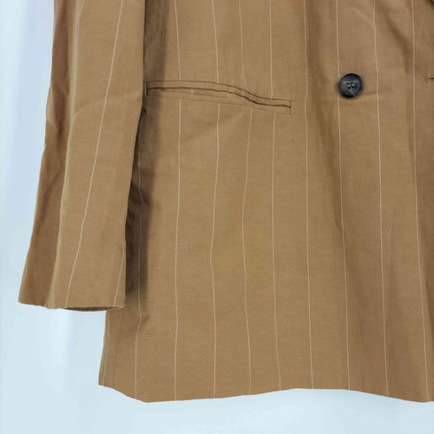 ザラ ZARA ストライプ ダブルブレスト テーラードジャケット レディース import:M